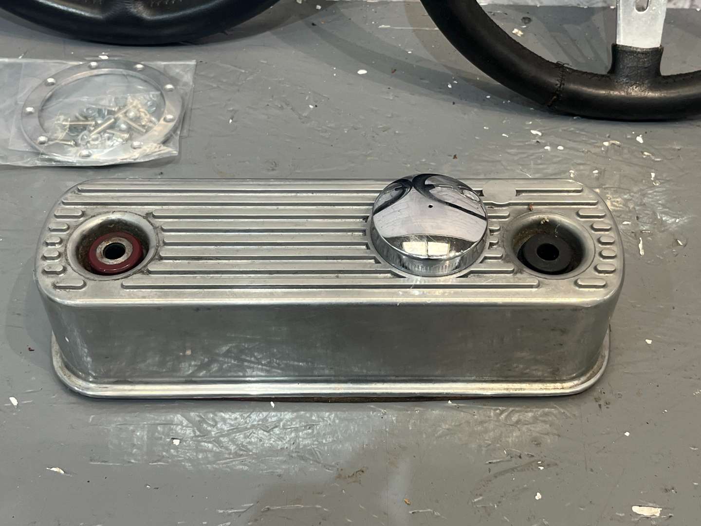 <p>Two Classic Car Steering Wheels , Mini/MG Rocker Cover</p>