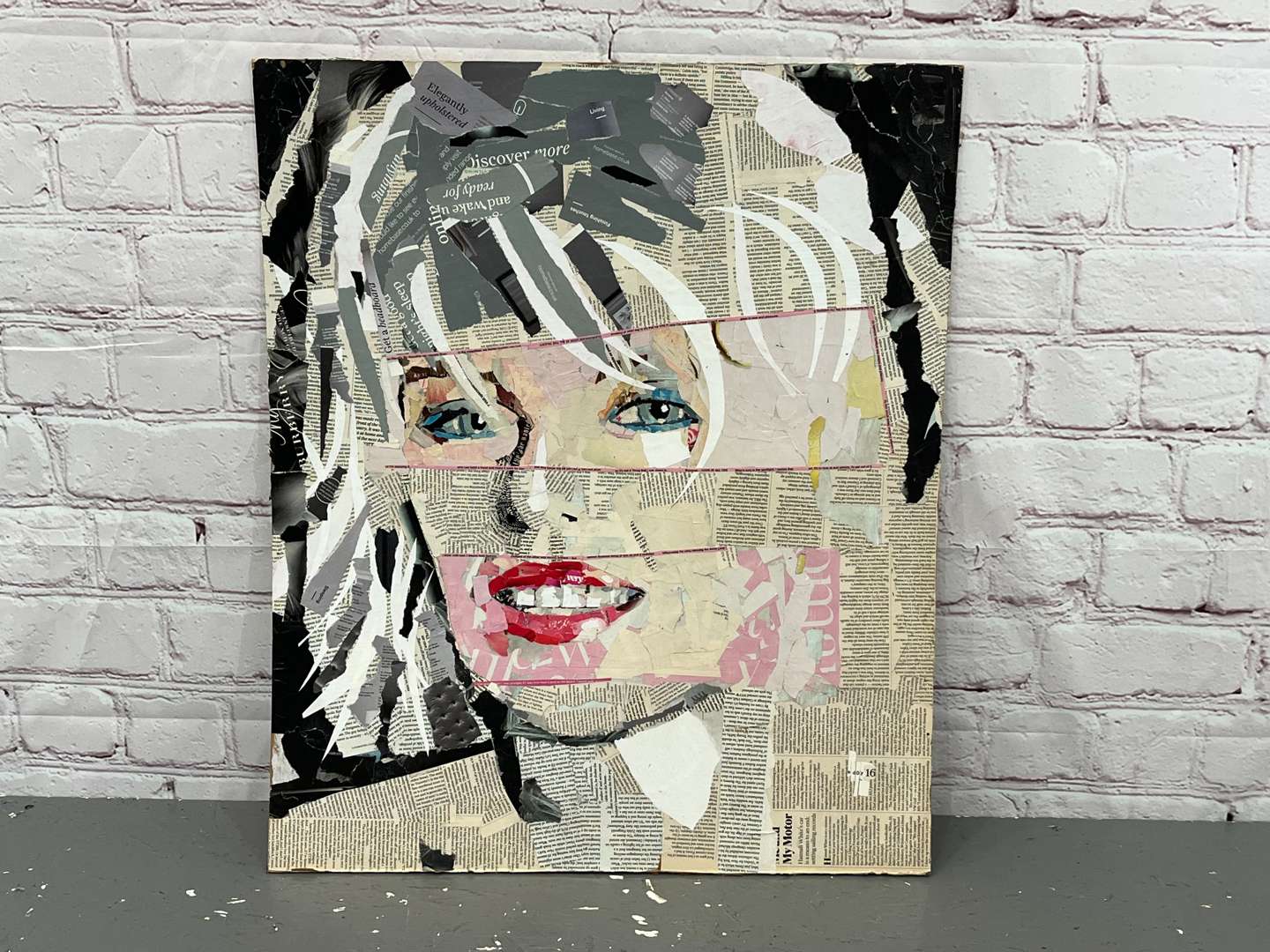 <p>Blondie Collage On Board By Eddie Dodwell</p>