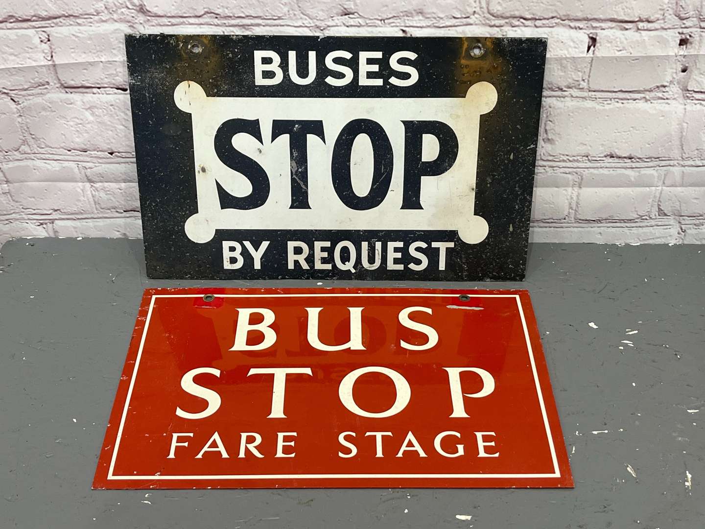 <p>Two Bus Stop Double Sided Signs&nbsp;</p>