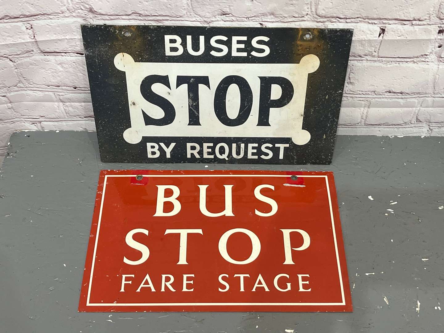 <p>Two Bus Stop Double Sided Signs&nbsp;</p>