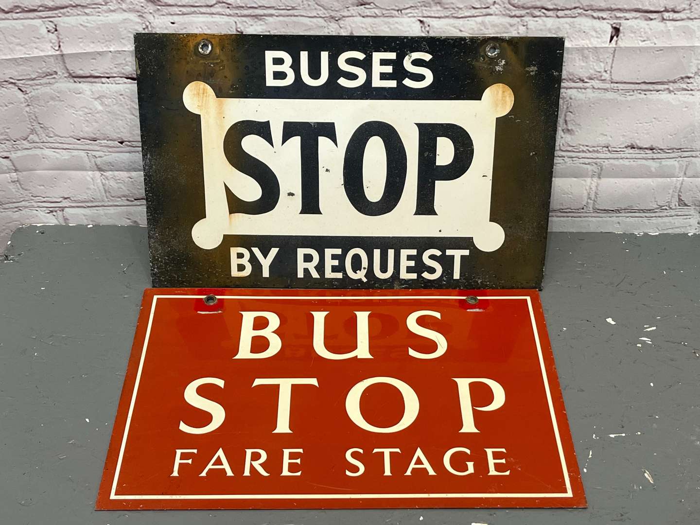 <p>Two Bus Stop Double Sided Signs&nbsp;</p>