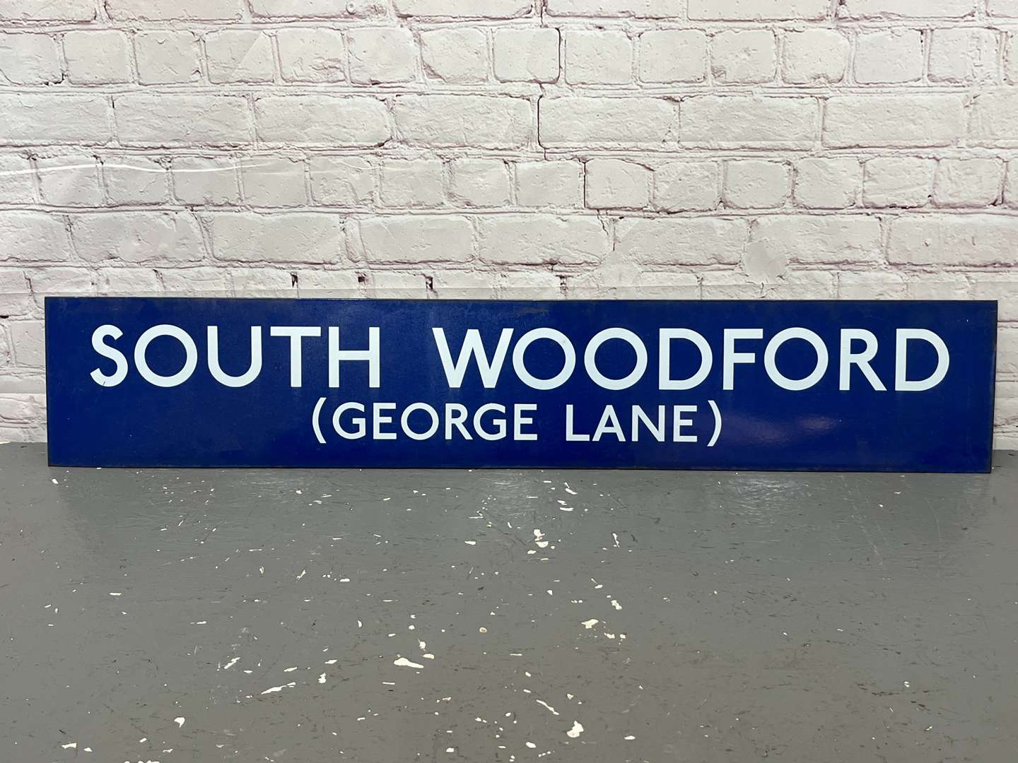 <p>South Woodford (George Lane) Railway Station Enamel Sign</p>