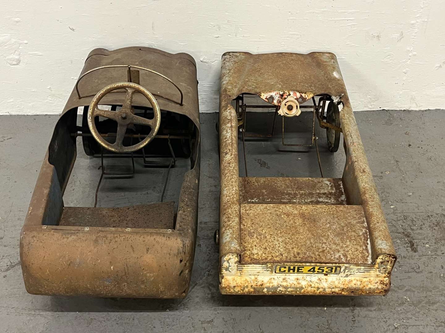 <p>Two Tin Plate Project Childs&nbsp;Pedal Cars&nbsp;</p>