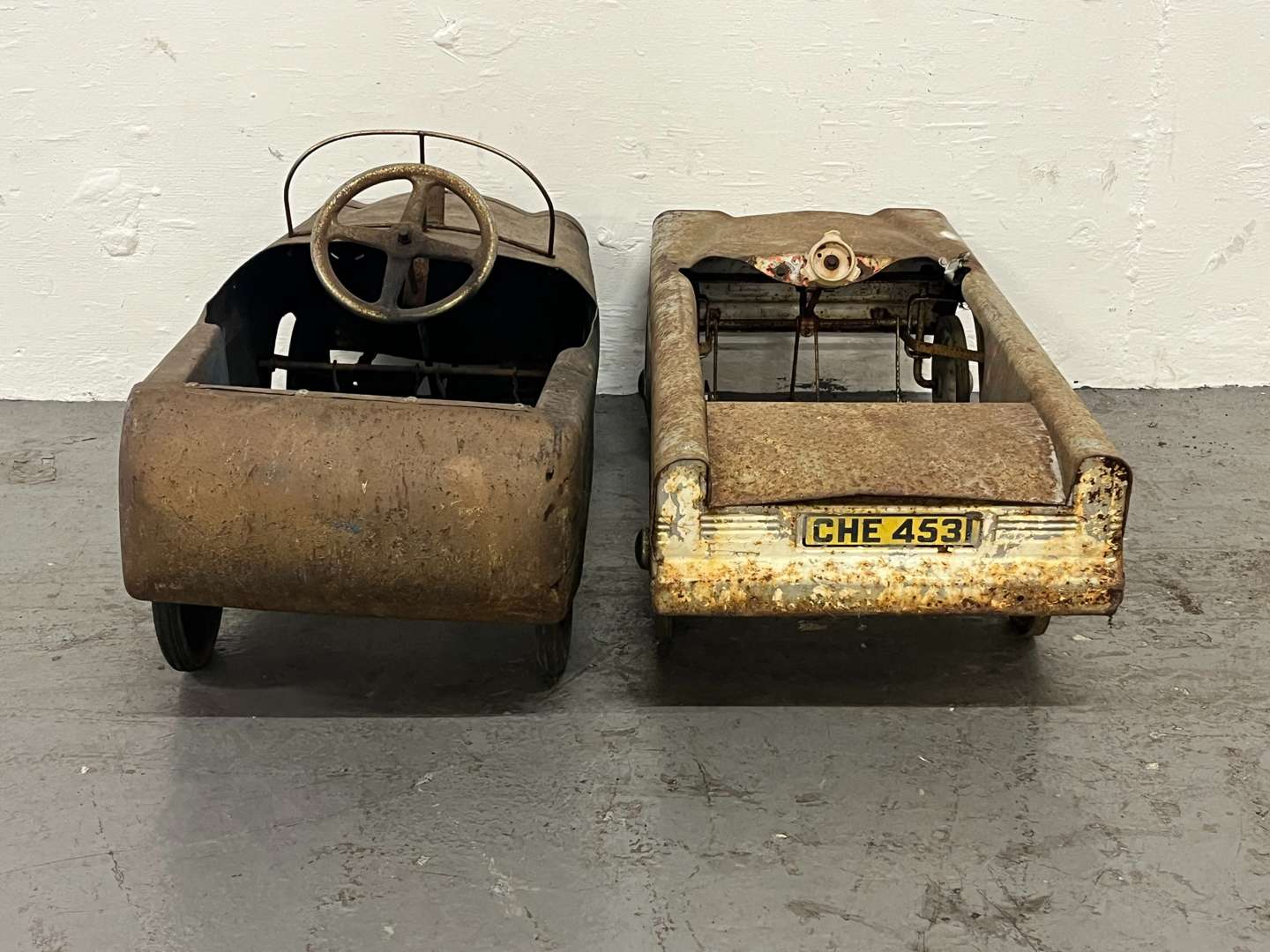 <p>Two Tin Plate Project Childs&nbsp;Pedal Cars&nbsp;</p>