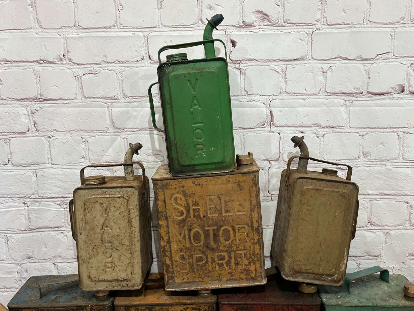 <p>Quantity of Two Gallon Fuel Cans, Oil Cans Etc</p>