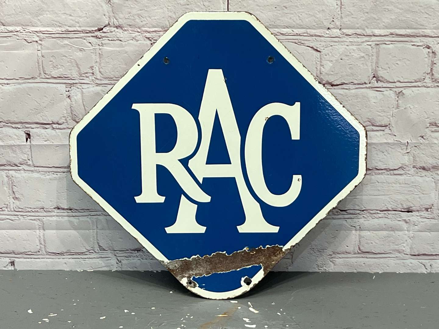 <p>RAC Double Sided Enamel Sign</p>