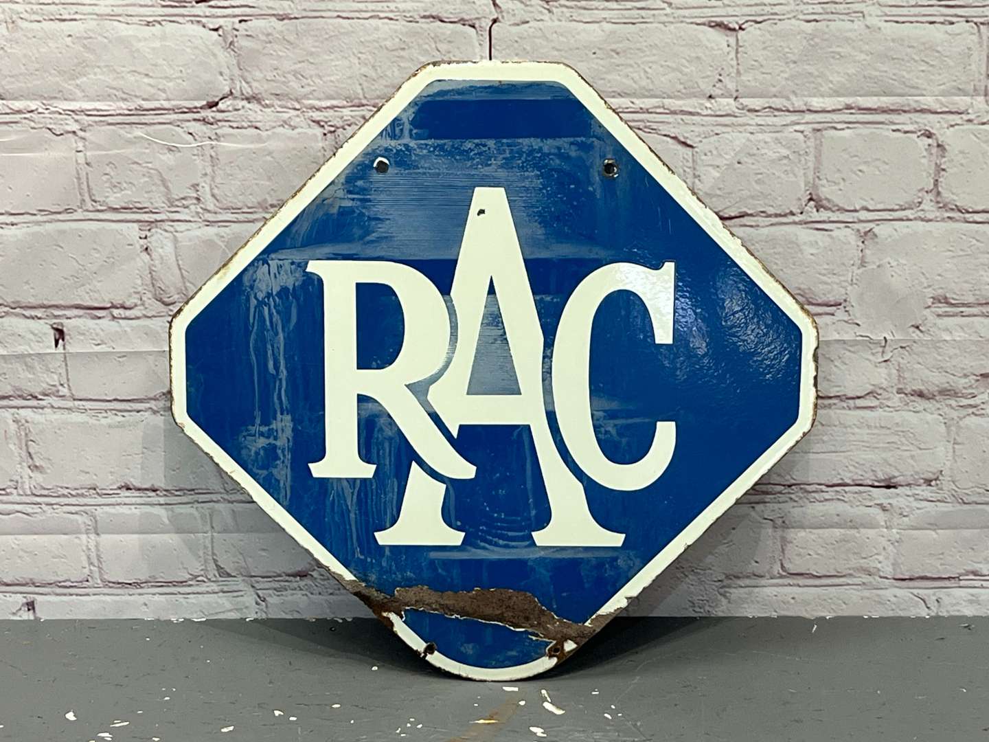 <p>RAC Double Sided Enamel Sign</p>