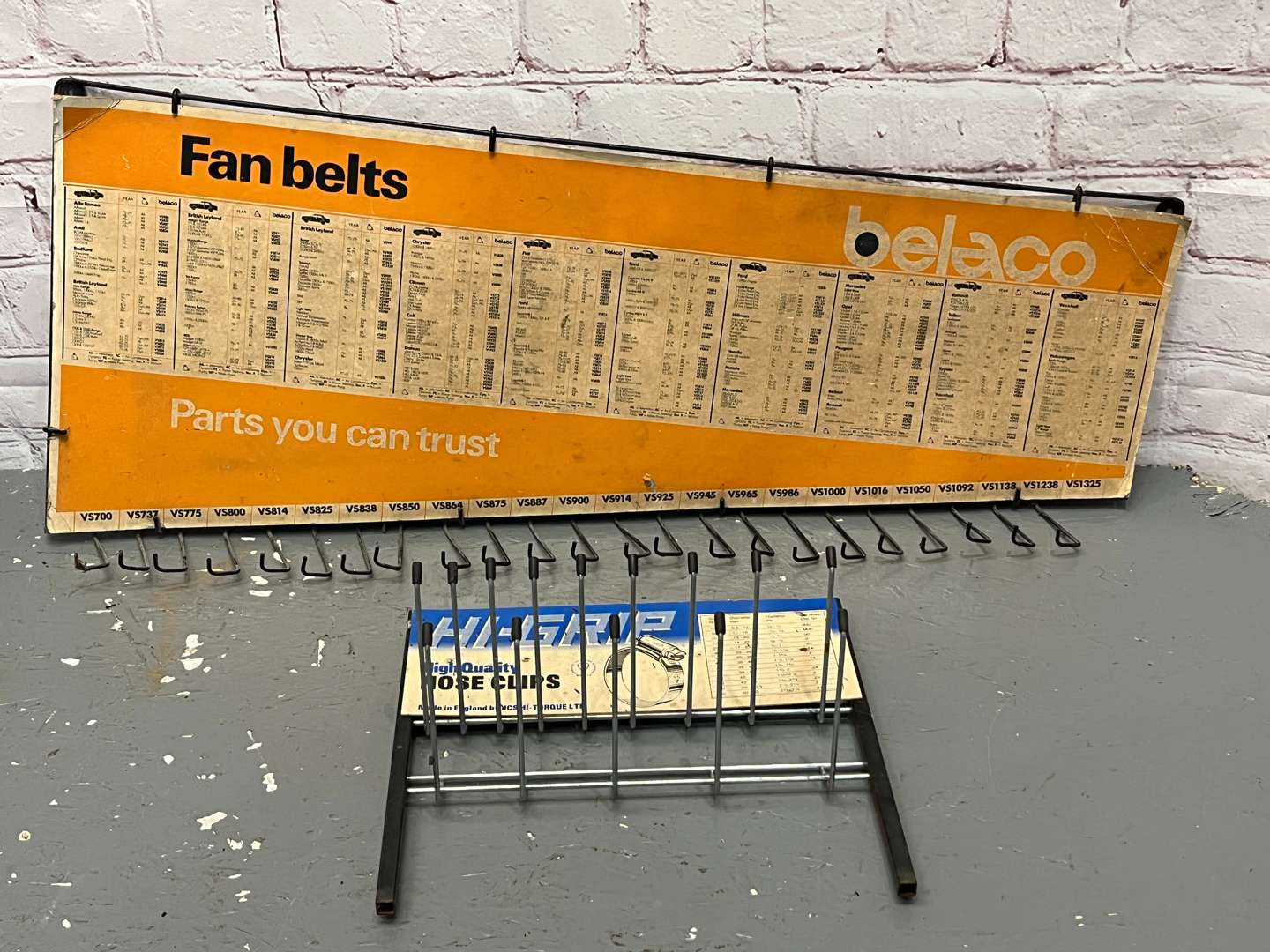 <p>Belaco Fan Belt Display Board & Hi Grip Hose Clip Display (2)</p>