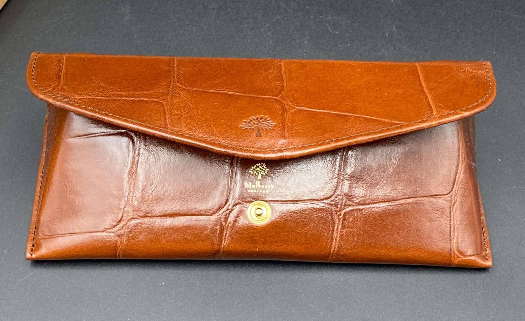 <p>MULBERRY, LEATHER GLASSES CASE, BOXED</p>