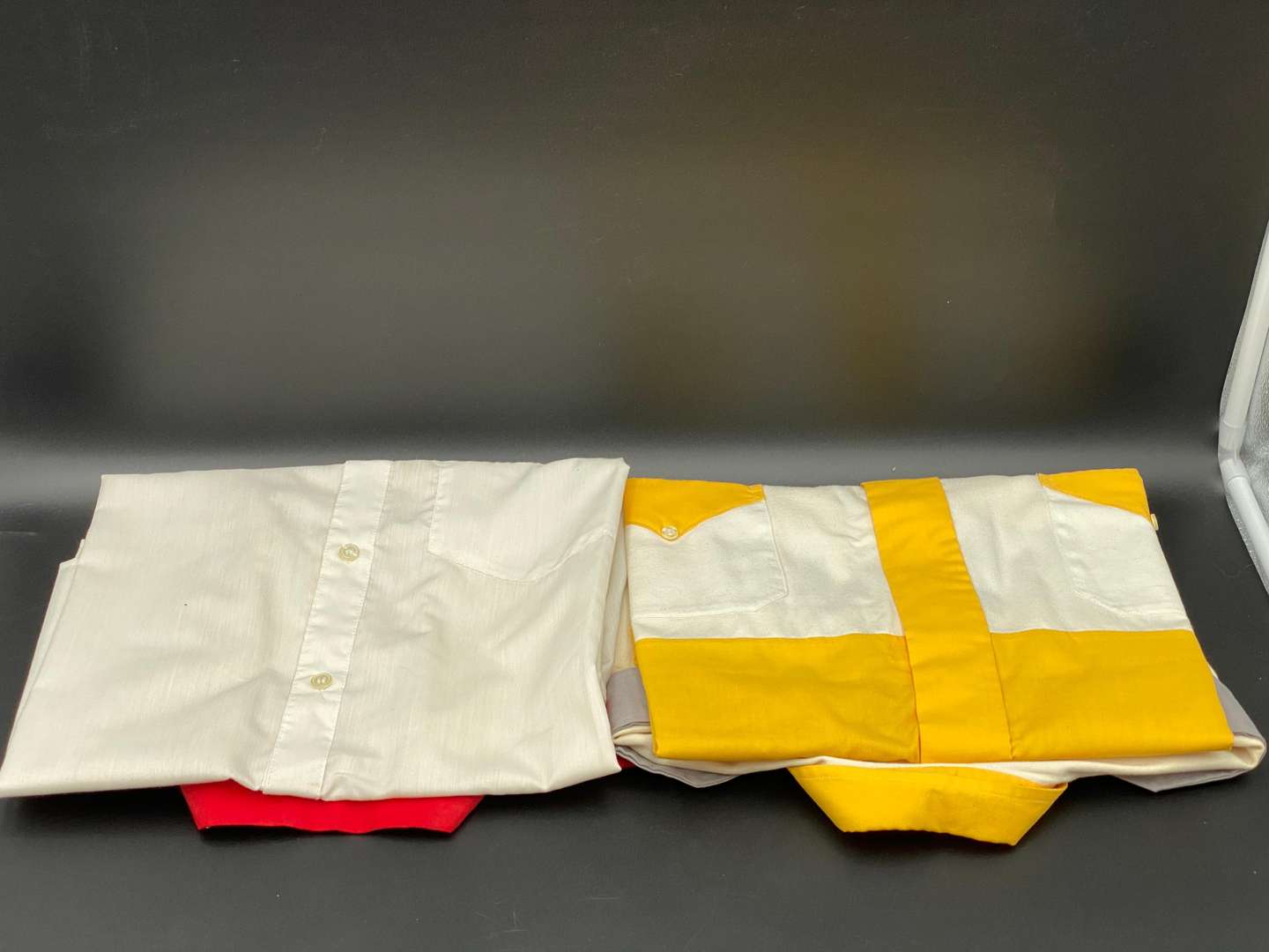 <p>TWO VINTAGE &nbsp;DEALER RACING SHIRTS&nbsp;</p>