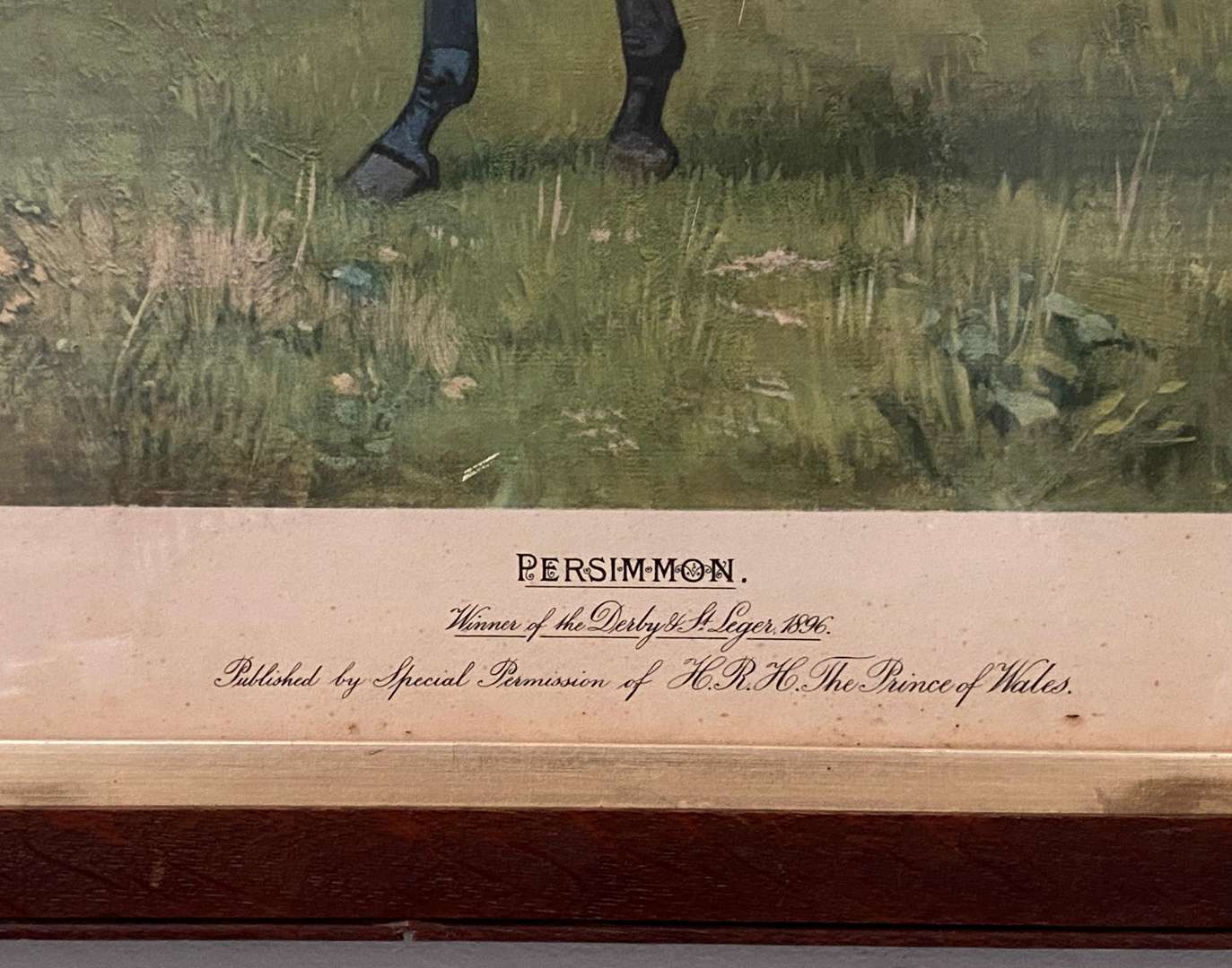 <p>ADRIAN JONES HORSE RACING PRINT “PERSIMMON” 1896</p>