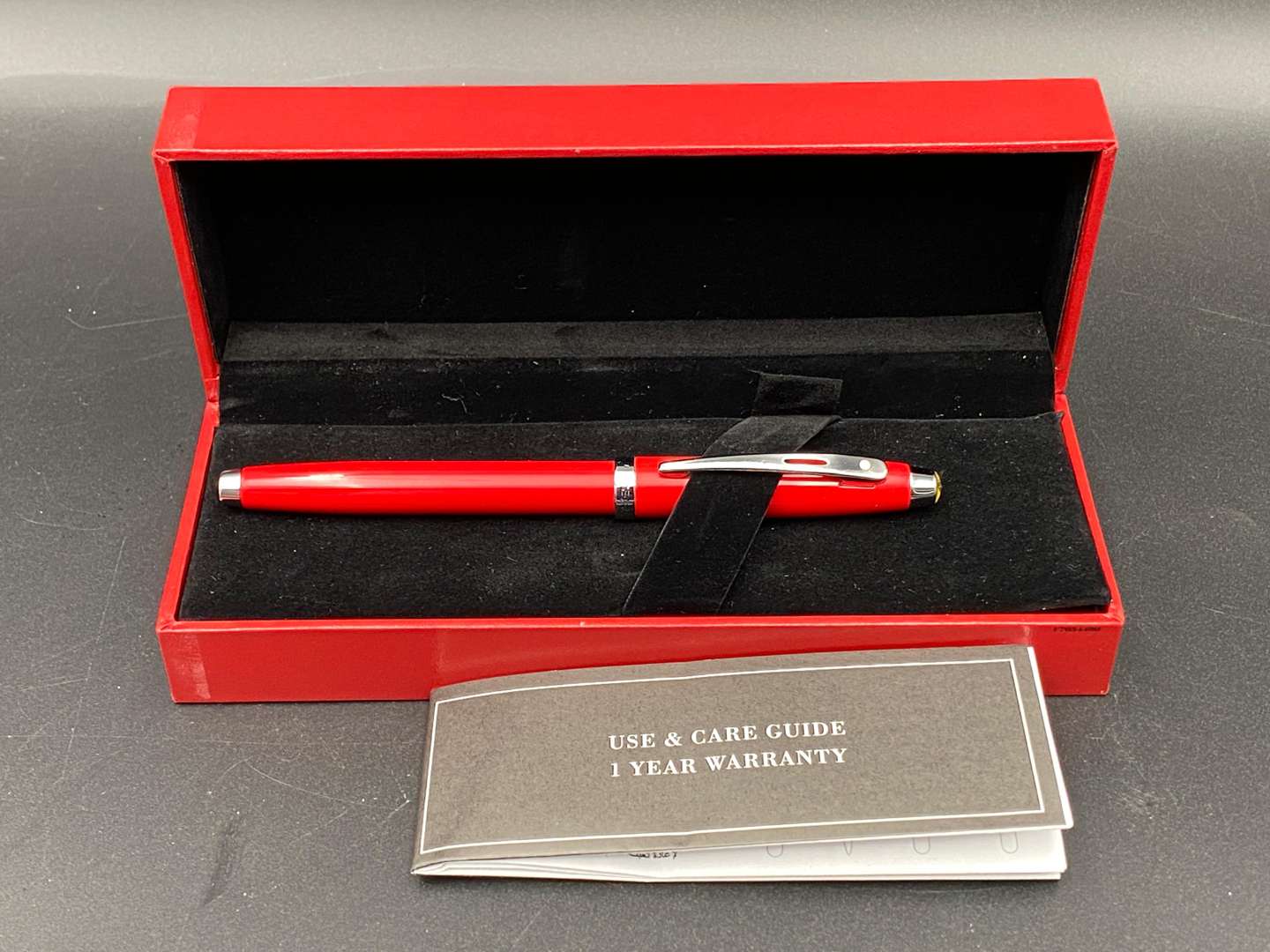 <p>SHEAFFER FOR FERRARI FOUNTAIN PEN, BOX AND PAPERS</p>