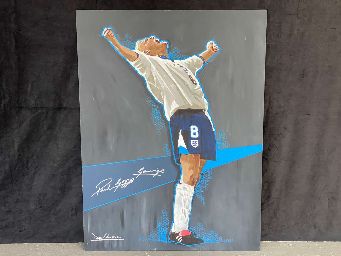 <p>DAVID SHEARER, “PAUL GASGOIGNE”, SIGNED ACRYLIC ON BOARD</p>