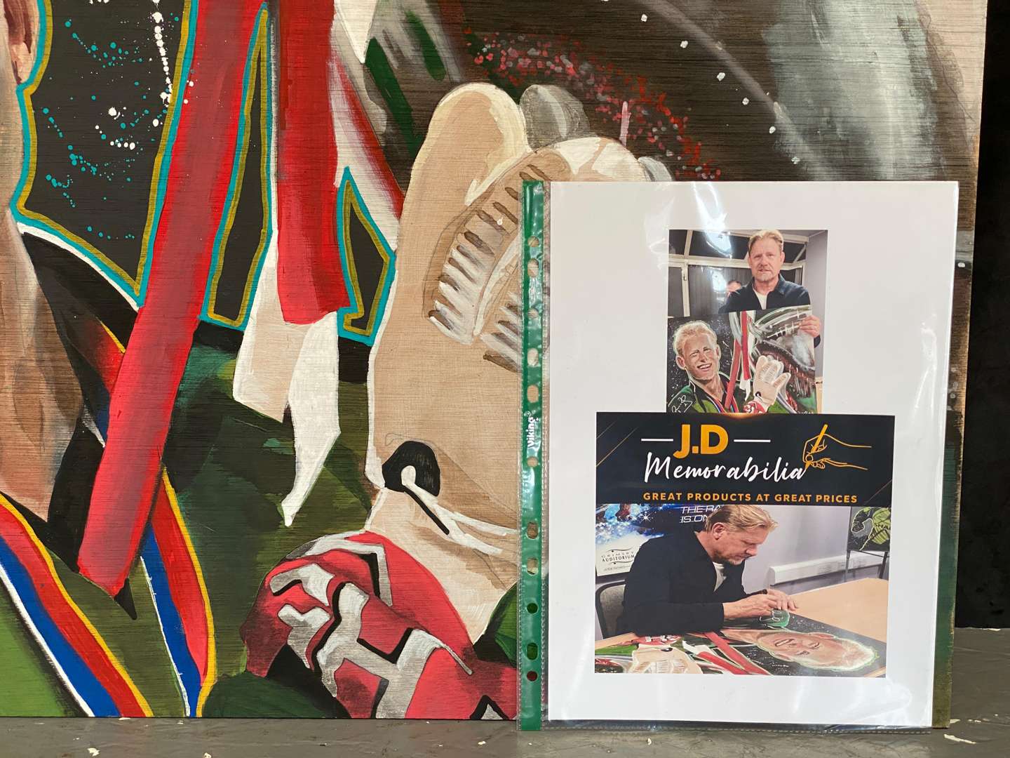 <p>DAVID SHEARER, “PETER SCHMEICHEL”, SIGNED ACRYLIC ON BOARD&nbsp;</p>