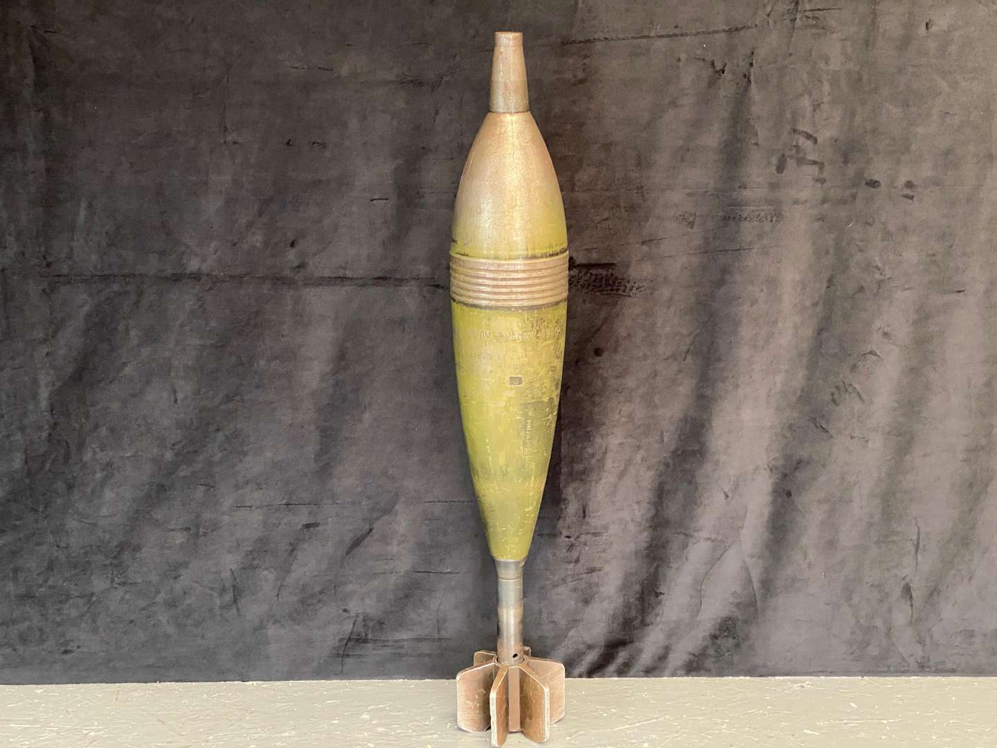 <p>SOVIET ERA INERT 120MM TRAINING MORTAR ROUND,</p>