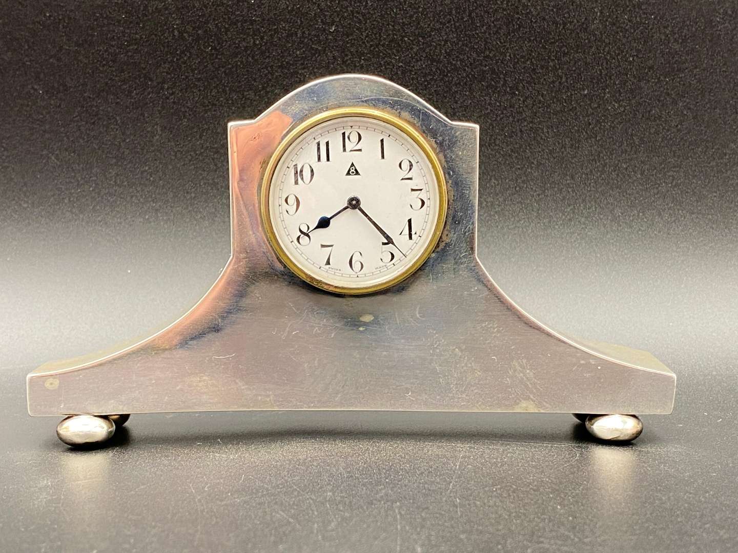 <p>SILVER CASED BOUDOIR TIMEPIECE</p>