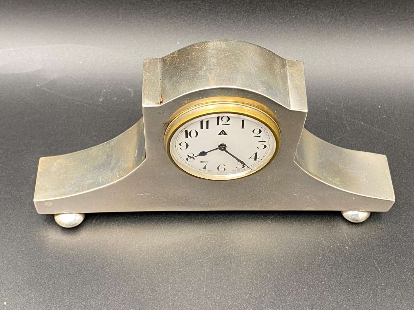 <p>SILVER CASED BOUDOIR TIMEPIECE</p>