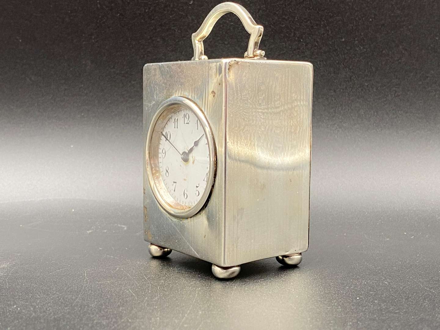 <p>SILVER CASED BOUDOIR TIMEPIECE</p>