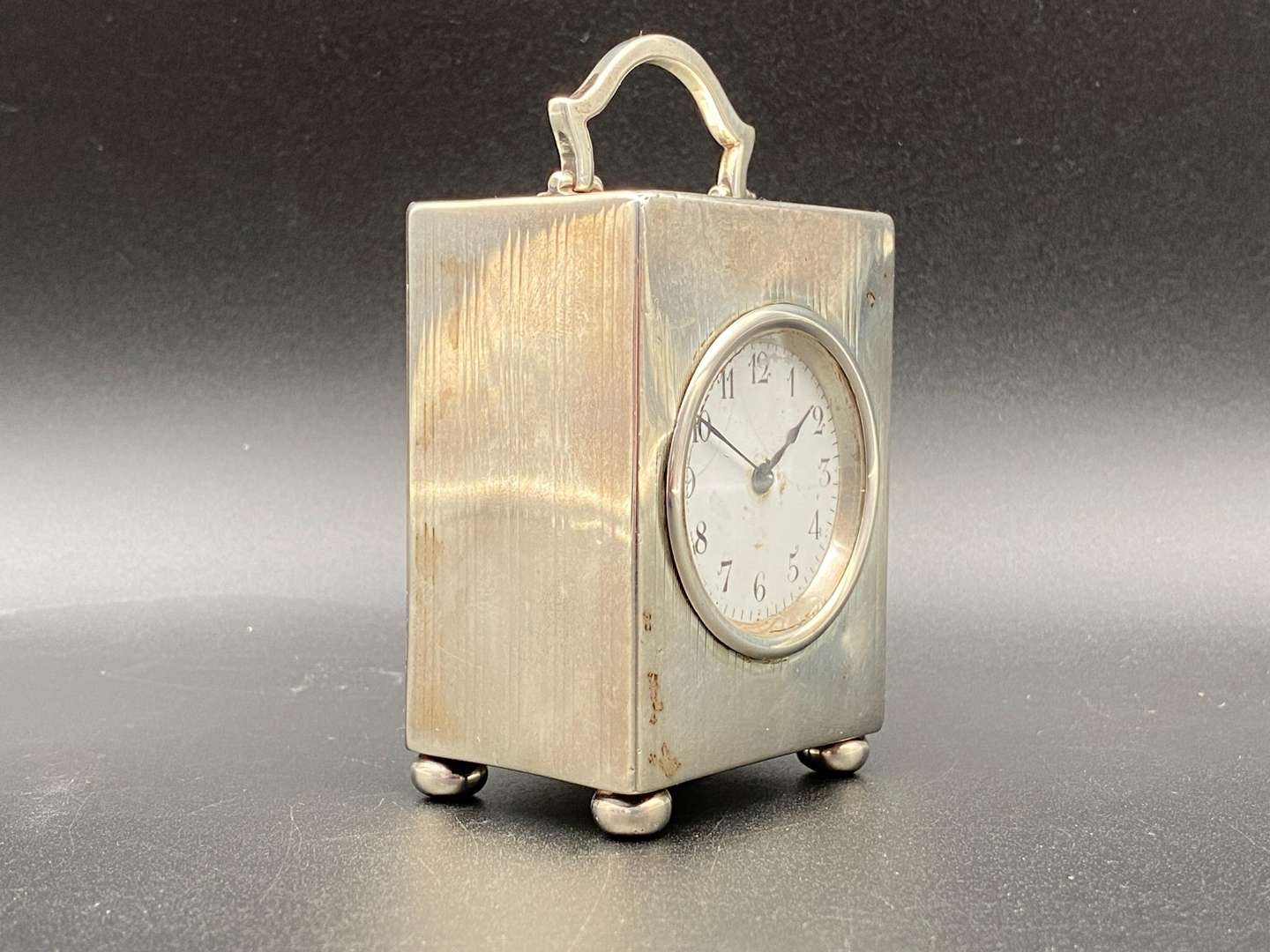 <p>SILVER CASED BOUDOIR TIMEPIECE</p>