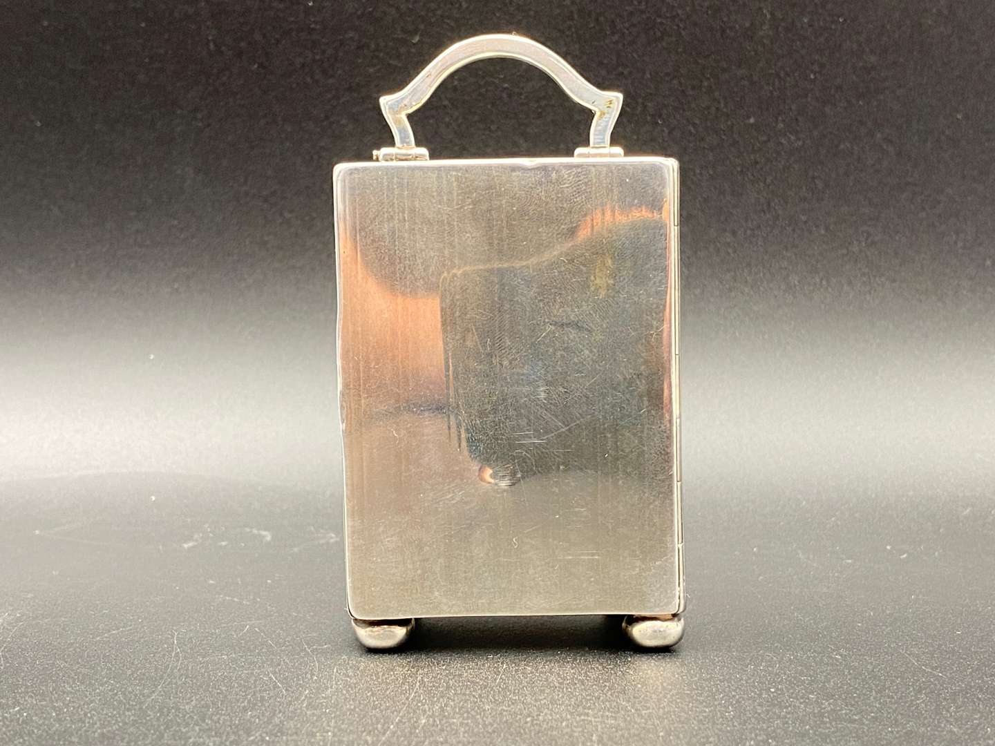 <p>SILVER CASED BOUDOIR TIMEPIECE</p>