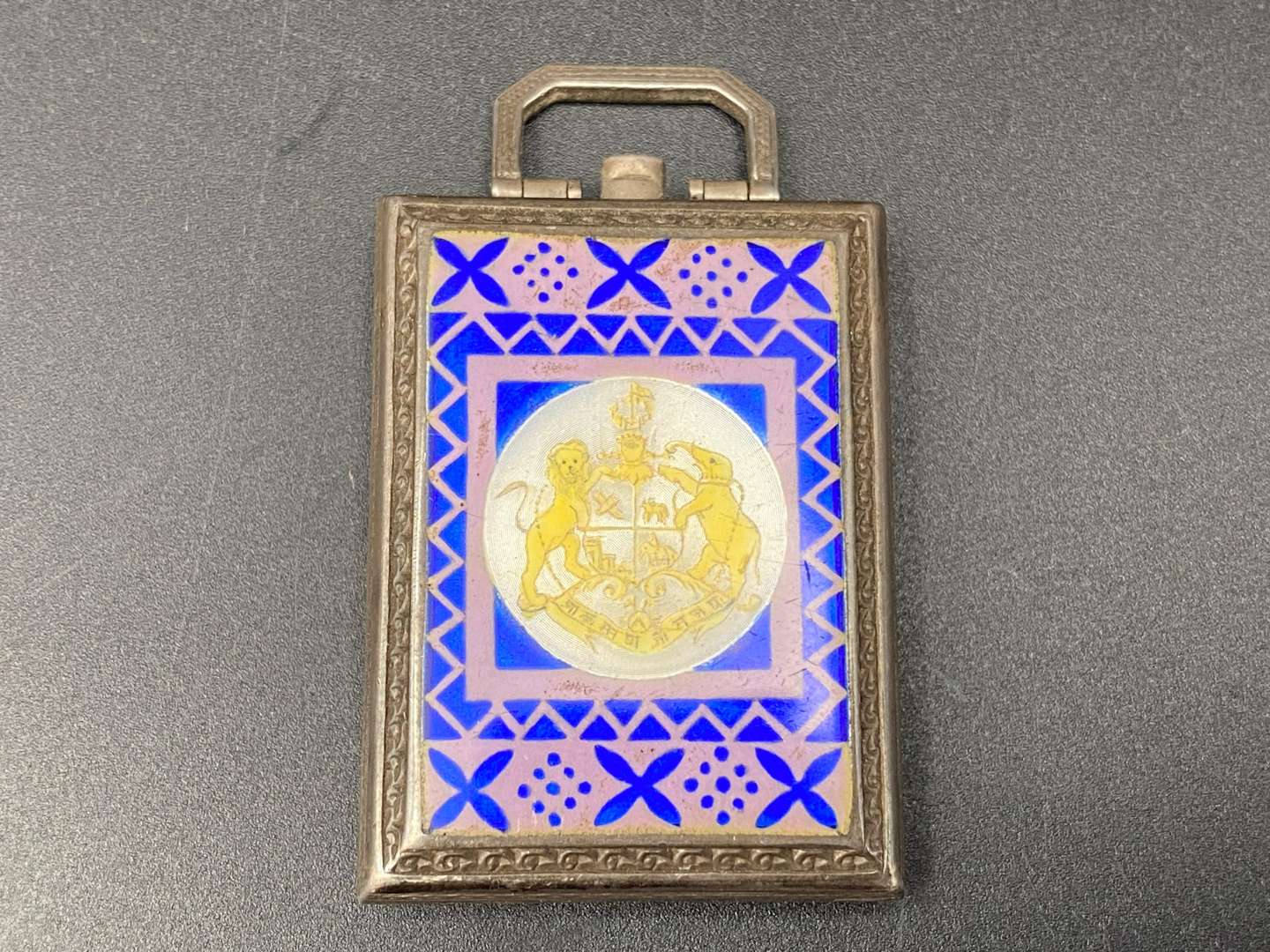 <p>GARRARD SILVER AND ENAMEL FOLDING TIMEPIECE,</p>