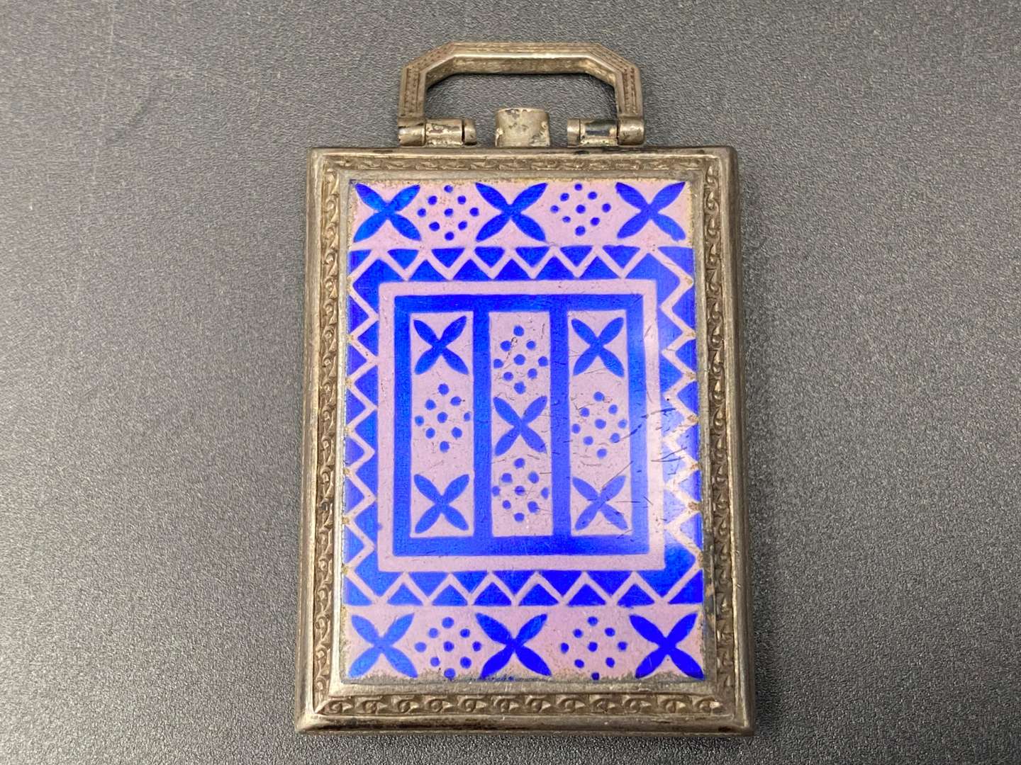 <p>GARRARD SILVER AND ENAMEL FOLDING TIMEPIECE,</p>