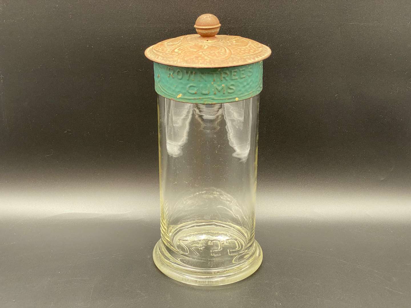 <p>ROWNTREES GUMS POS GLASS DISPLAY JAR.</p>