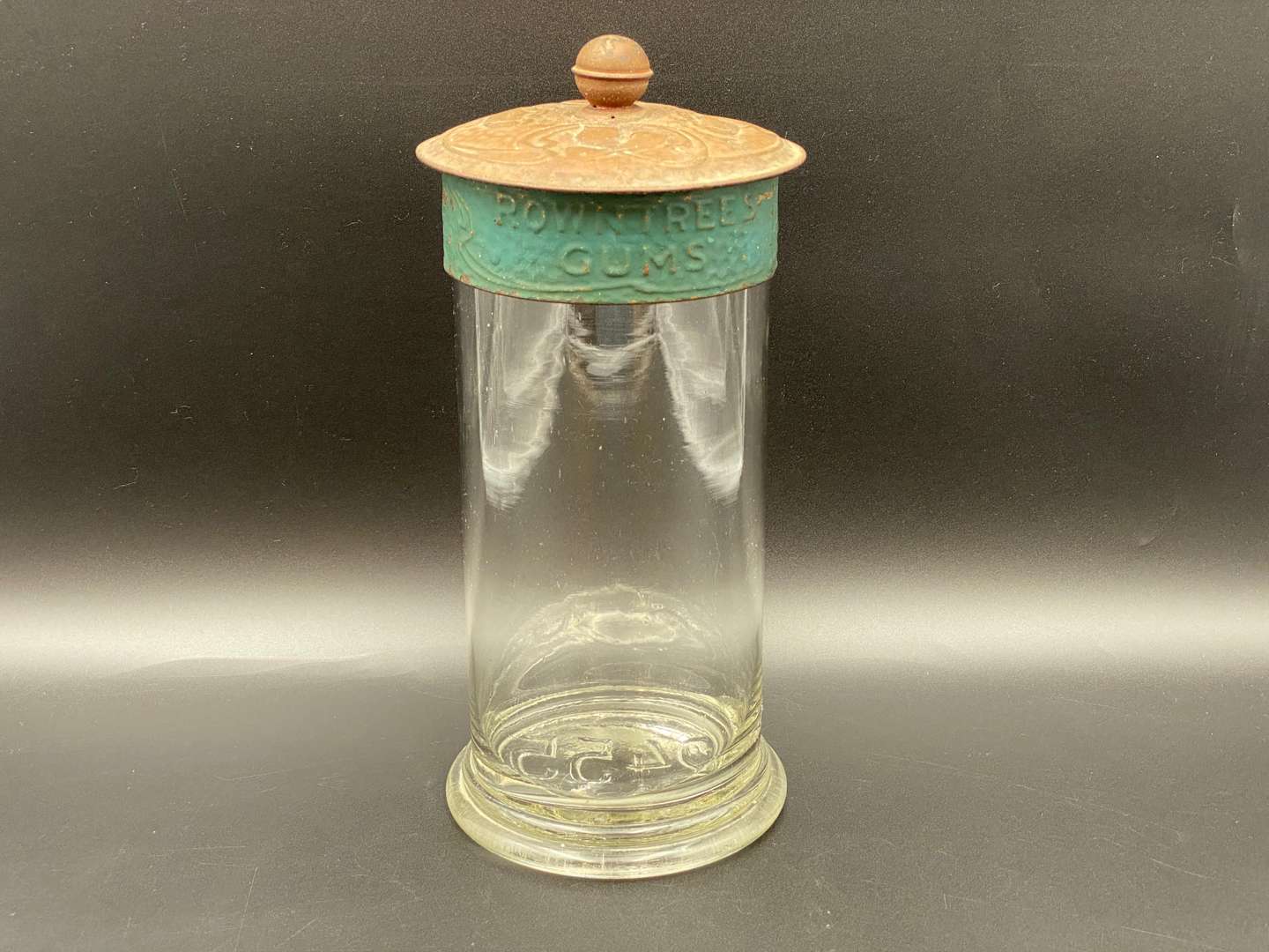<p>ROWNTREES GUMS POS GLASS DISPLAY JAR.</p>