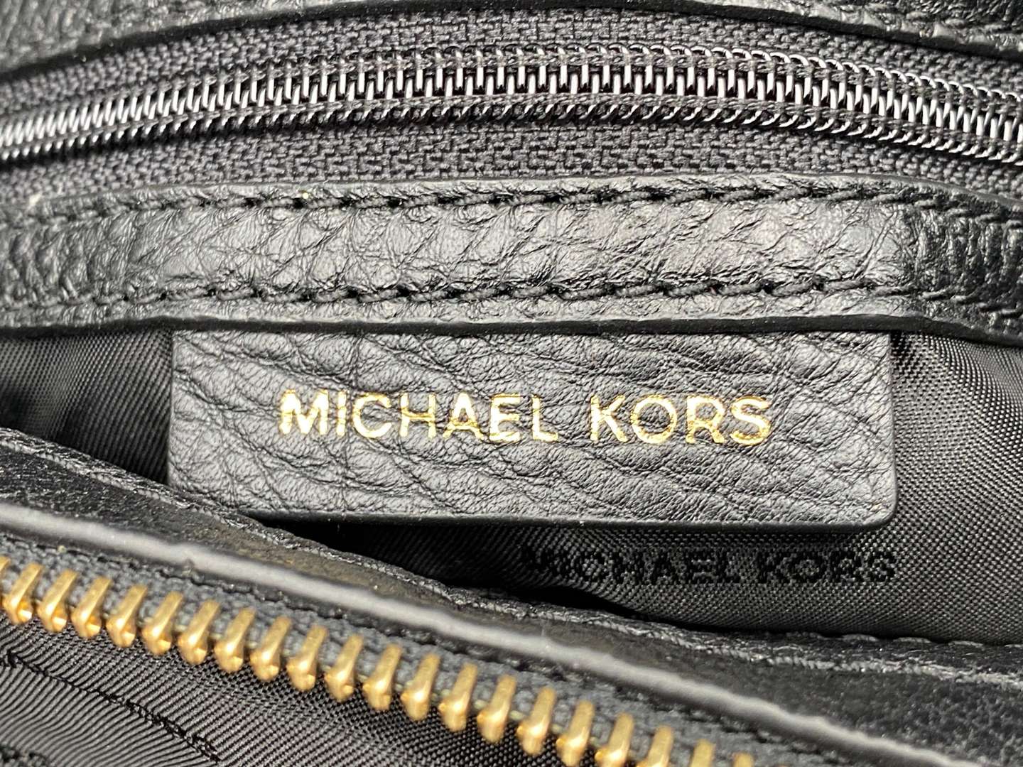 <p>MICHEAL KORS, LILLIE, BLACK PEBBLE GRAIN LEATHER TOTE BAG,</p>