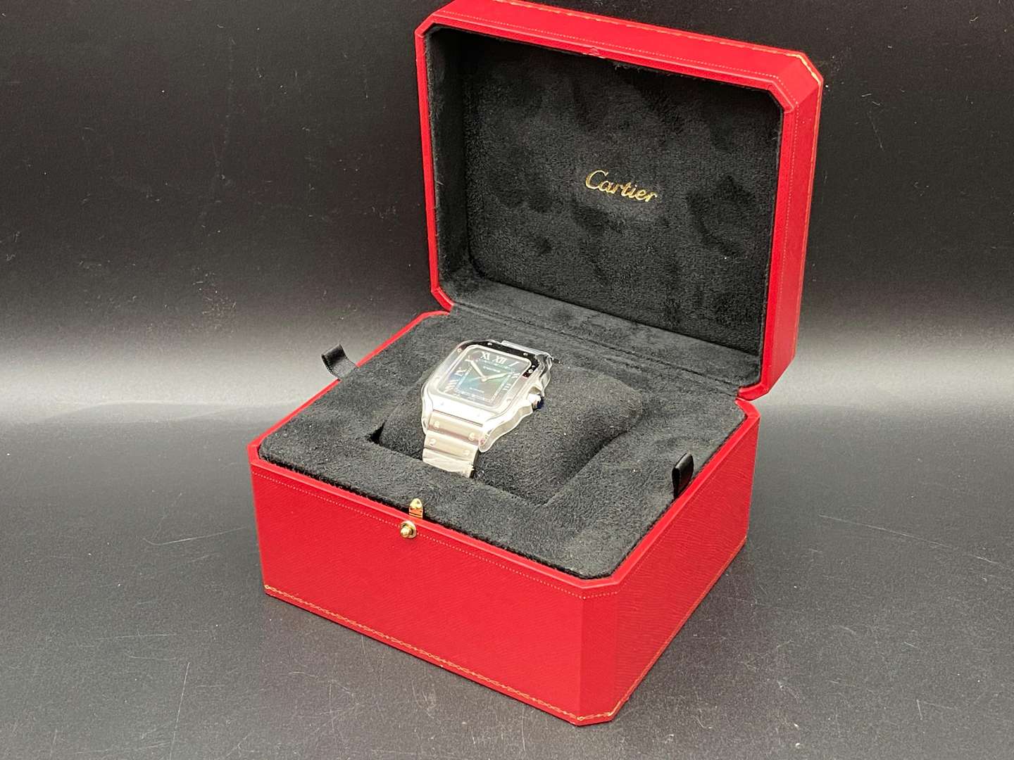 <p>CARTIER, SANTOS DE CARTIER WITH BOX AND PAPERS, REF WSSA0062, 4072485843EY</p>