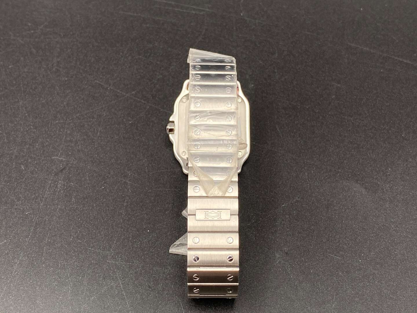 <p>CARTIER, SANTOS DE CARTIER, STAINLESS STEEL WITH BOX AND PAPERS, REF WSSA0082, 4626242240FY</p>