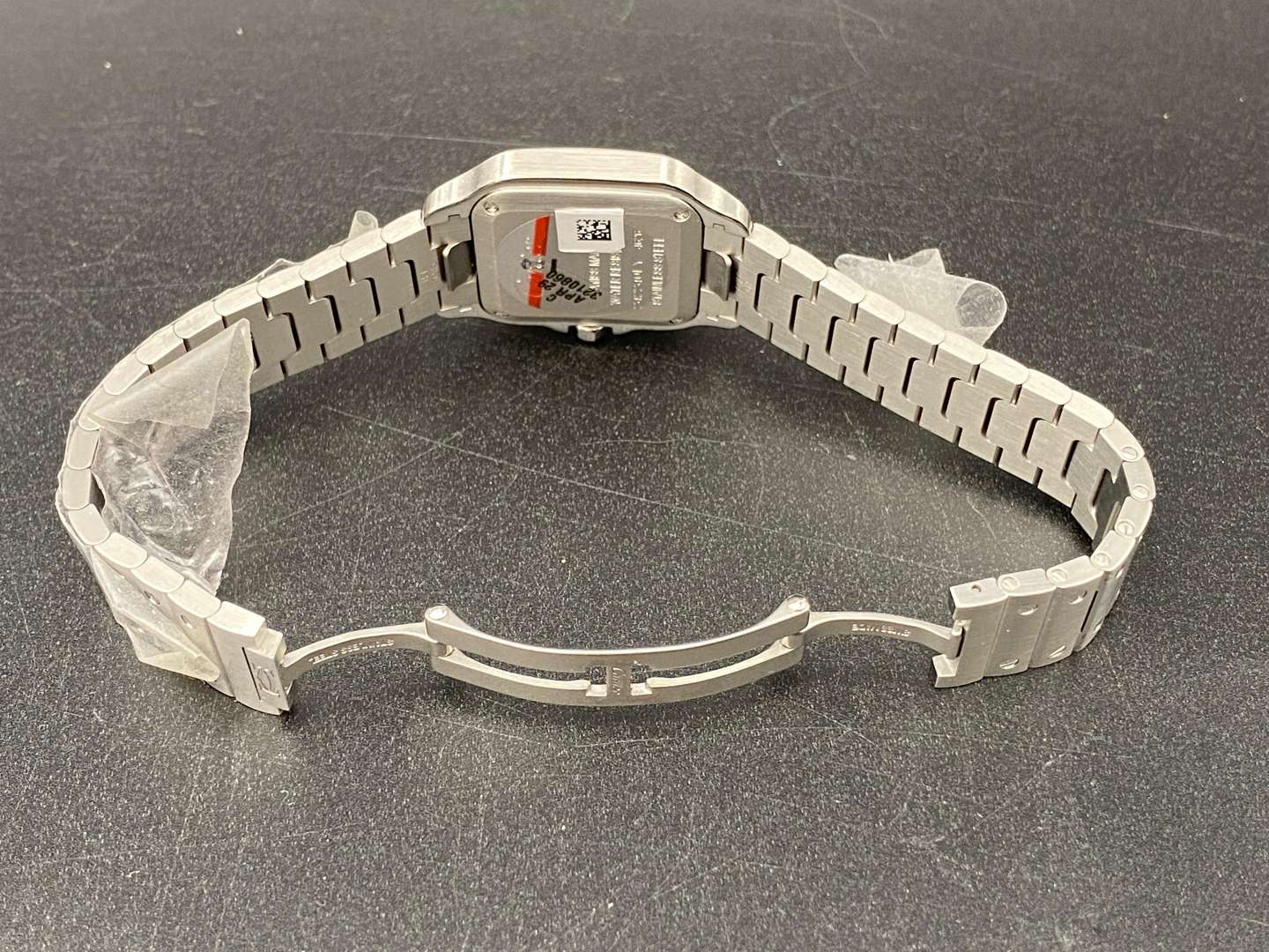 <p>CARTIER, SANTOS DE CARTIER, STAINLESS STEEL WITH BOX AND PAPERS, REF WSSA0082, 4626242240FY</p>