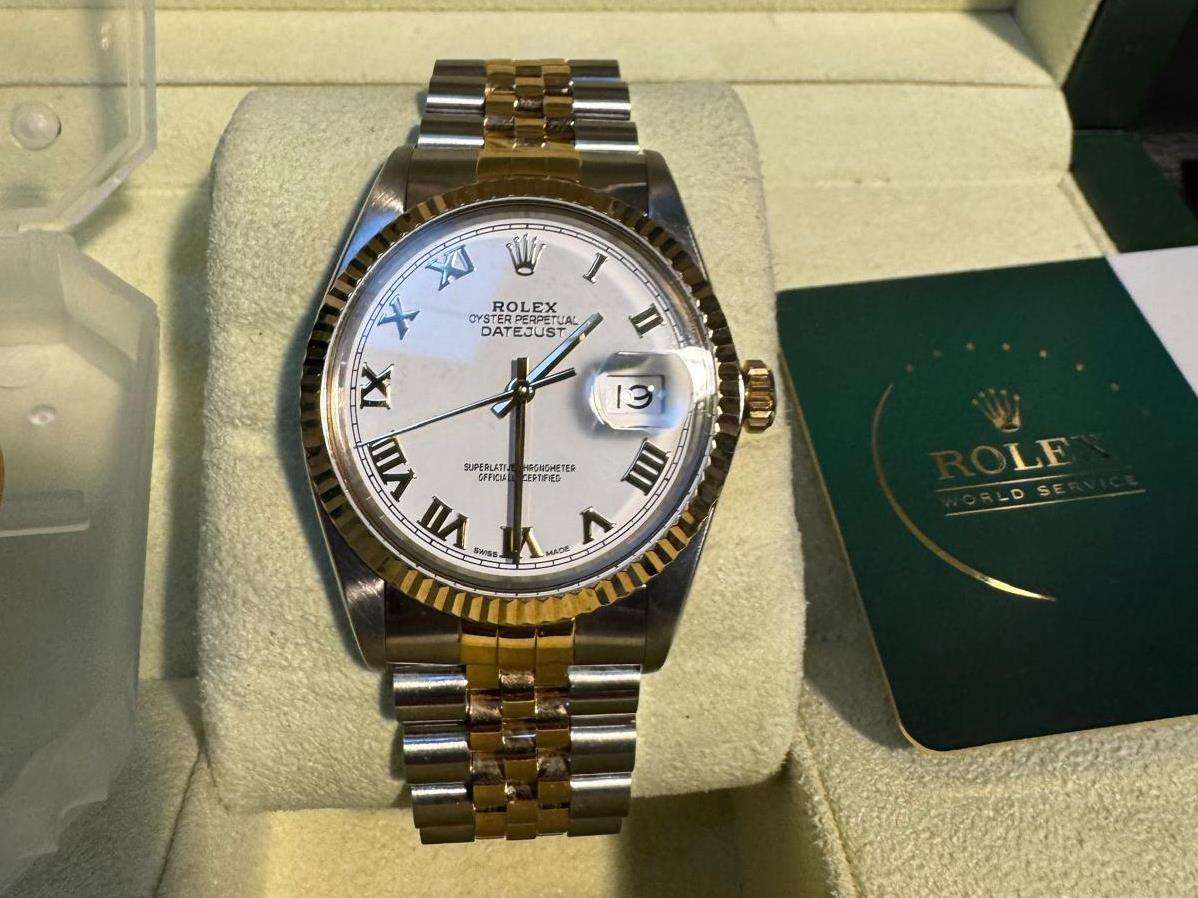 <p>ROLEX, DATE-JUST, STAINLESS STEEL WRISTWATCH</p>