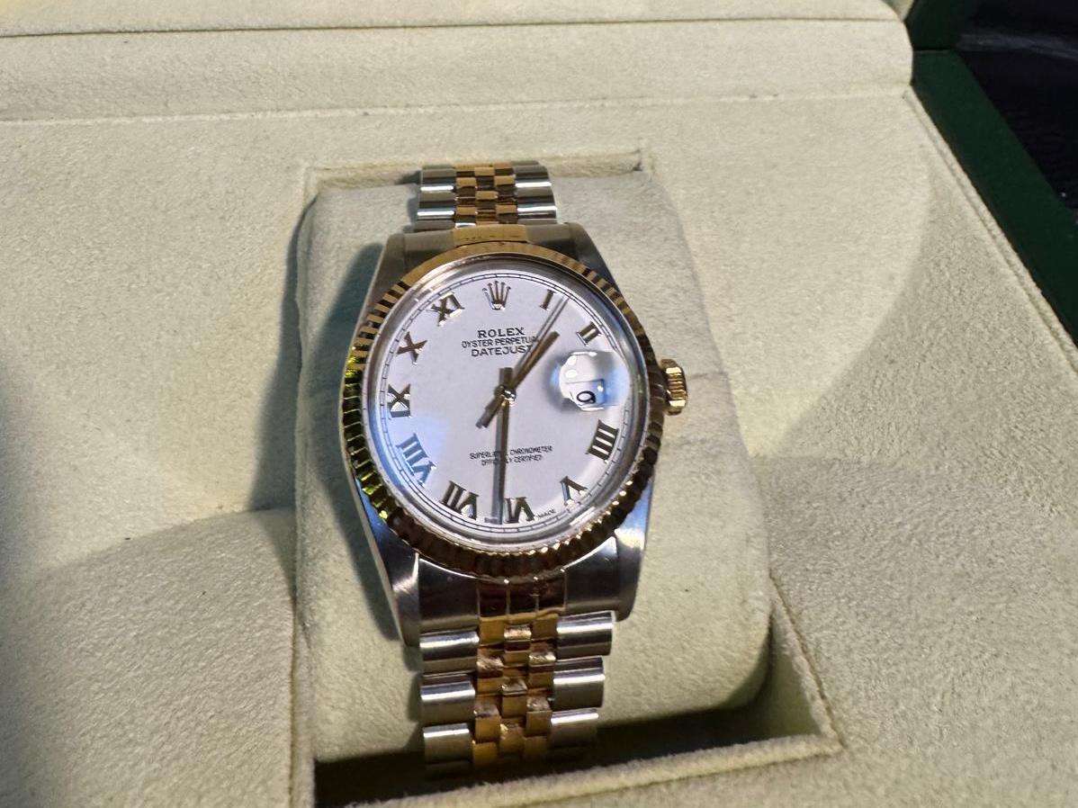 <p>ROLEX, DATE-JUST, STAINLESS STEEL WRISTWATCH</p>