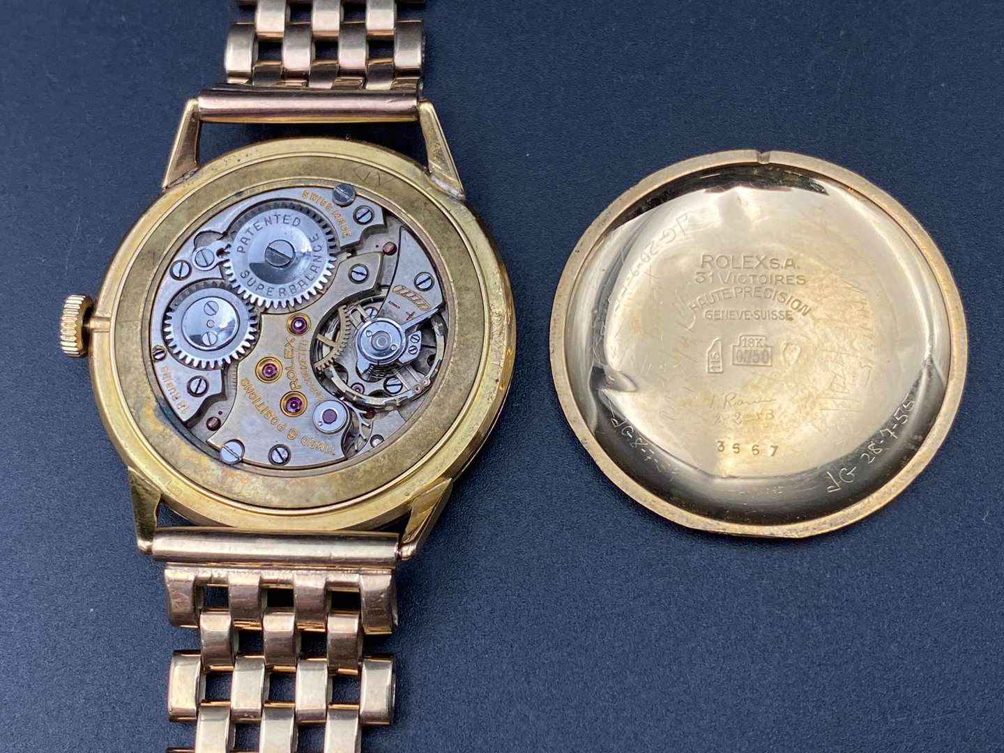 <p>ROLEX, MID 20th CENTURY 18K GOLD WRISTWATCH, 60118, 3667</p>