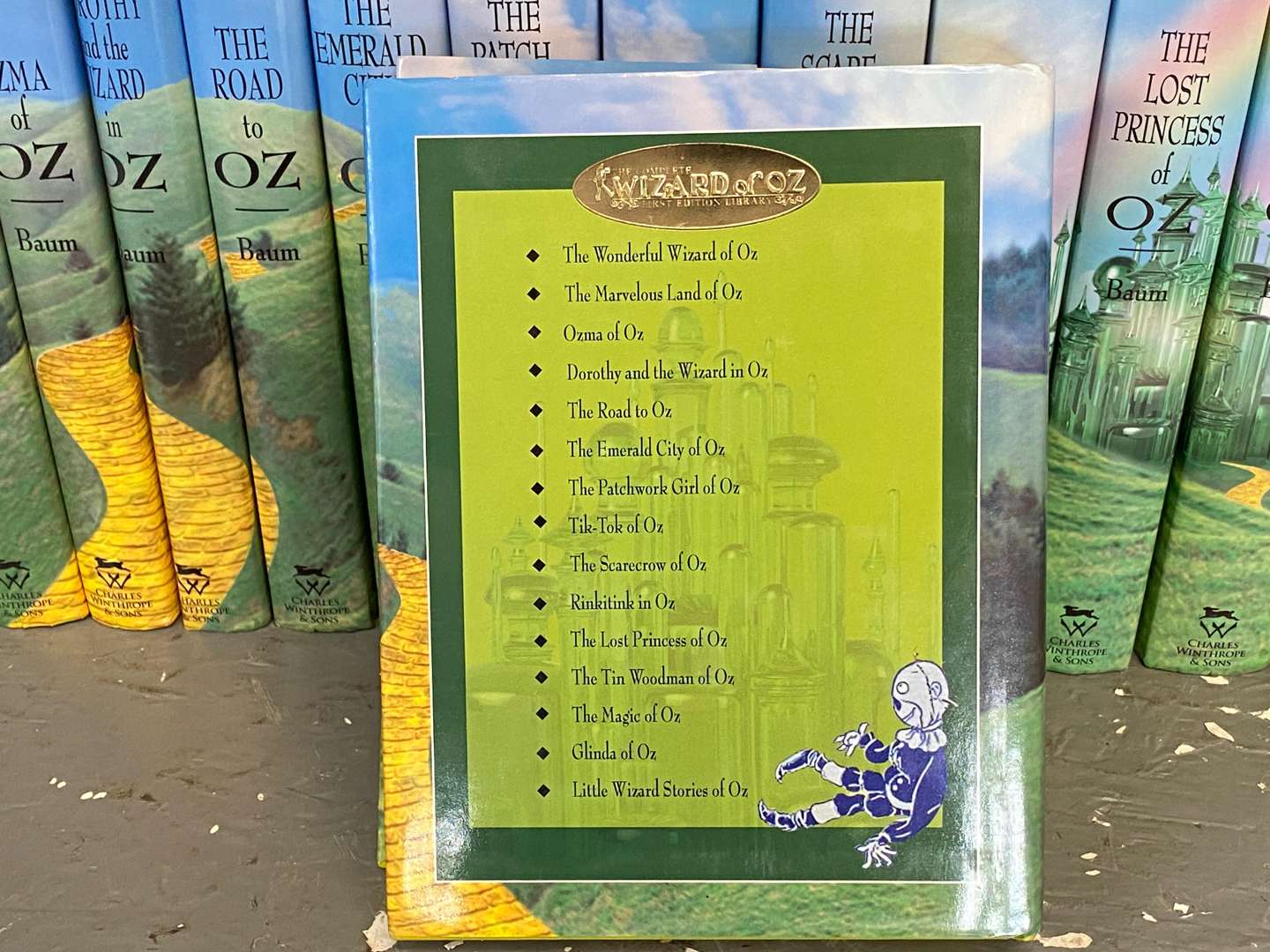 <p>WIZARD OF OZ SERIES, FACSIMILE REPLICA FIRST EDITIONS, L FRANK BAUM, (AUTHOR),CHARLES WINTHROPE & SONS (PUBLISHER) (15) + THREE BOOKENDS</p>