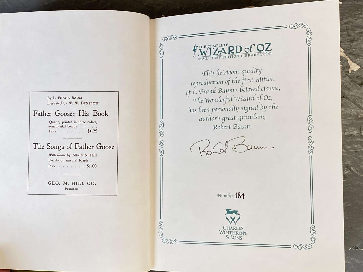 <p>WIZARD OF OZ SERIES, FACSIMILE REPLICA FIRST EDITIONS, L FRANK BAUM, (AUTHOR),CHARLES WINTHROPE & SONS (PUBLISHER) (15) + THREE BOOKENDS</p>