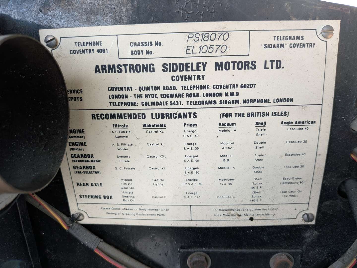 <p>1951 ARMSTRONG SIDDELEY WHITLEY LIMOUSINE</p>