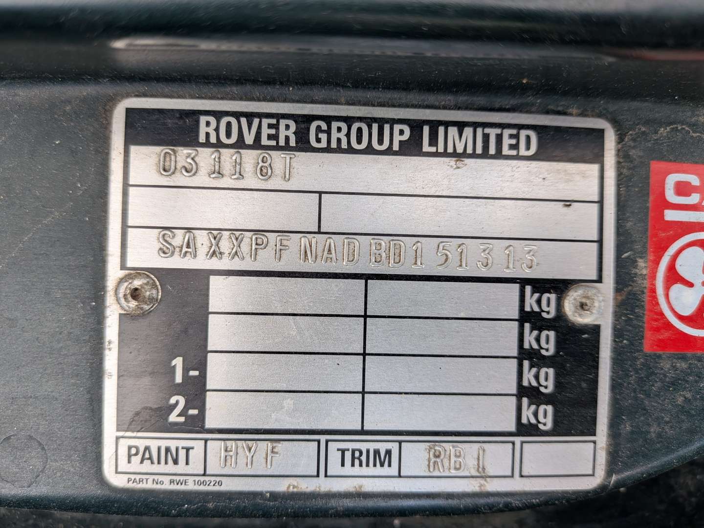 <p>1997 ROVER 100 ASCOT SE</p>
