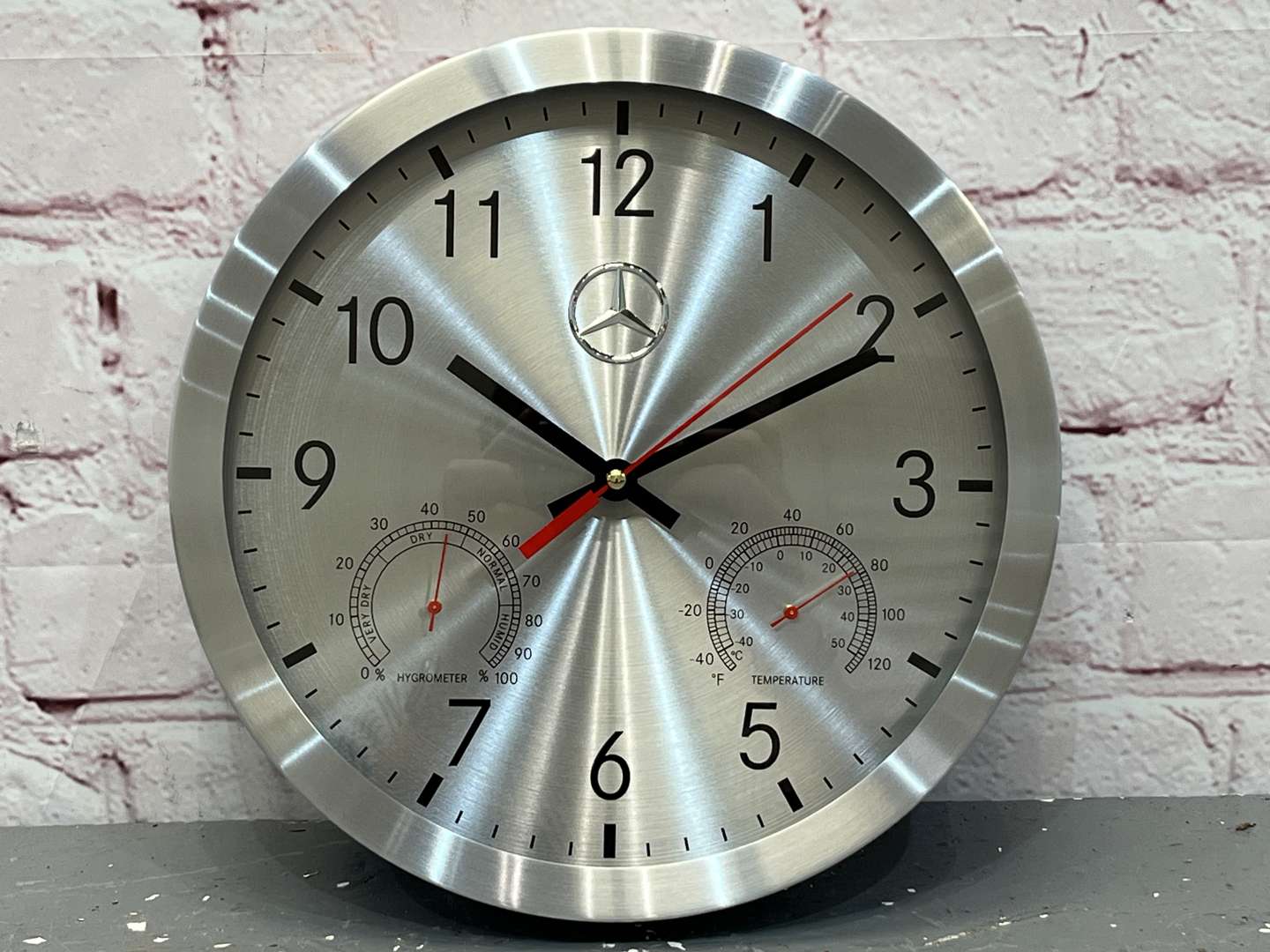 <p>Mercedes Aluminium Genuine Dealership Boxed Wall Clock</p>