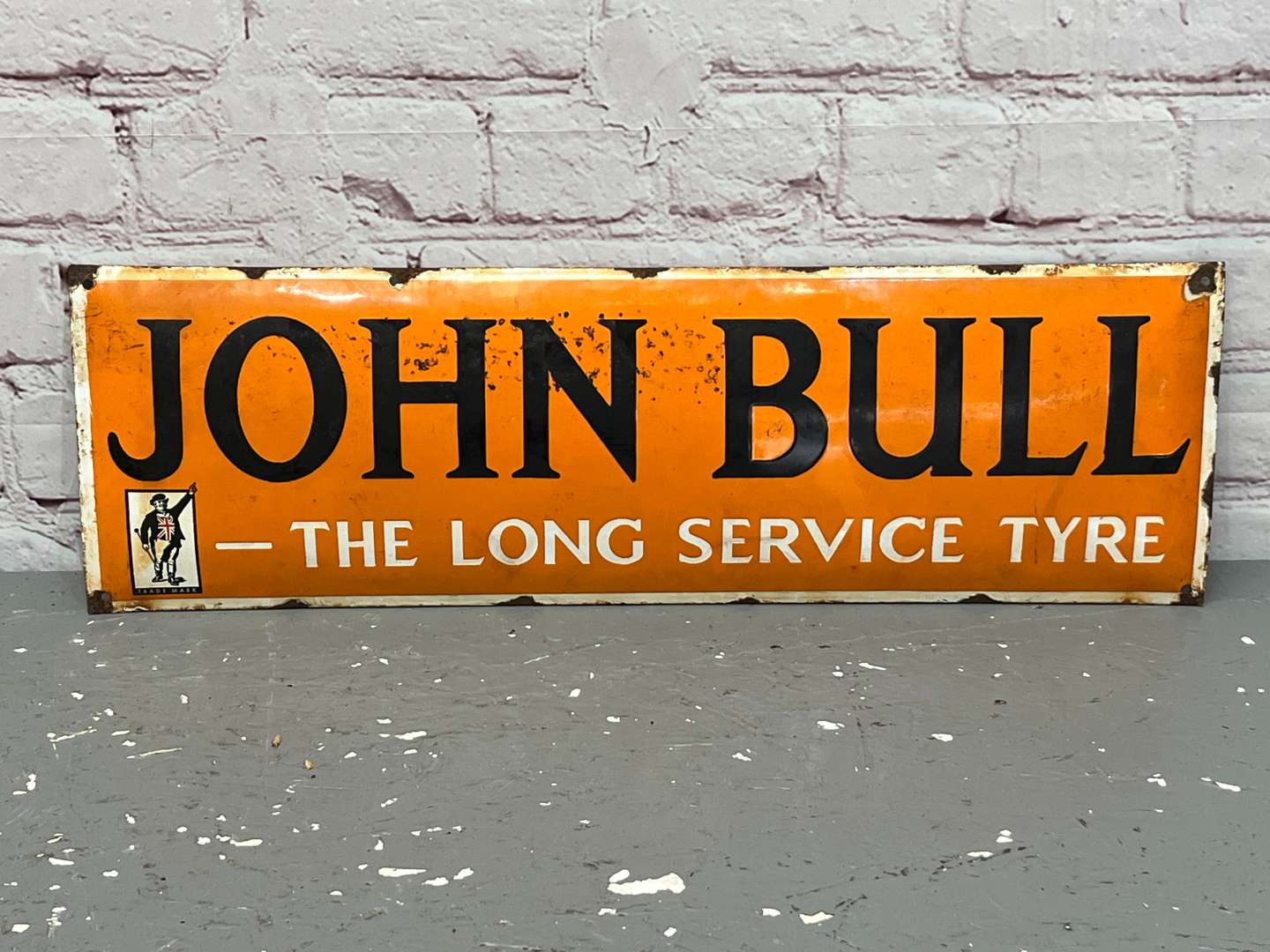 <p>John Bull The Long Service Tyre Enamel Sign</p>