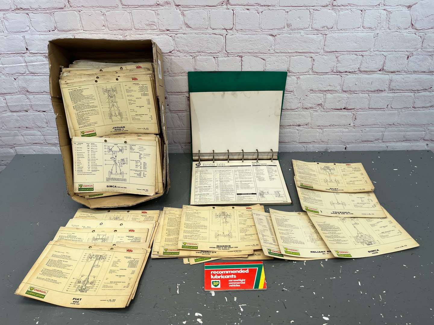 <p>Box Of BP Lubrication Charts & Service Guides&nbsp;</p>