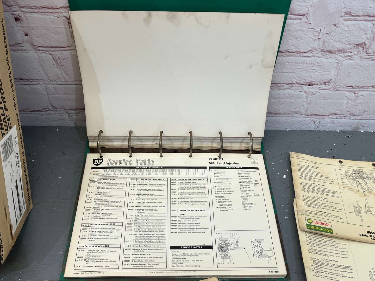 <p>Box Of BP Lubrication Charts & Service Guides&nbsp;</p>