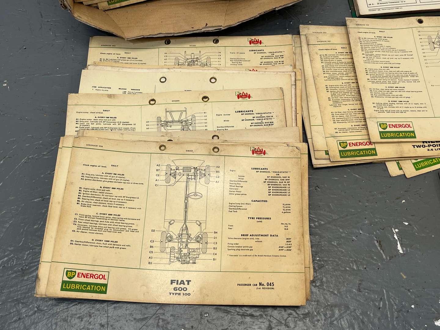 <p>Box Of BP Lubrication Charts & Service Guides&nbsp;</p>