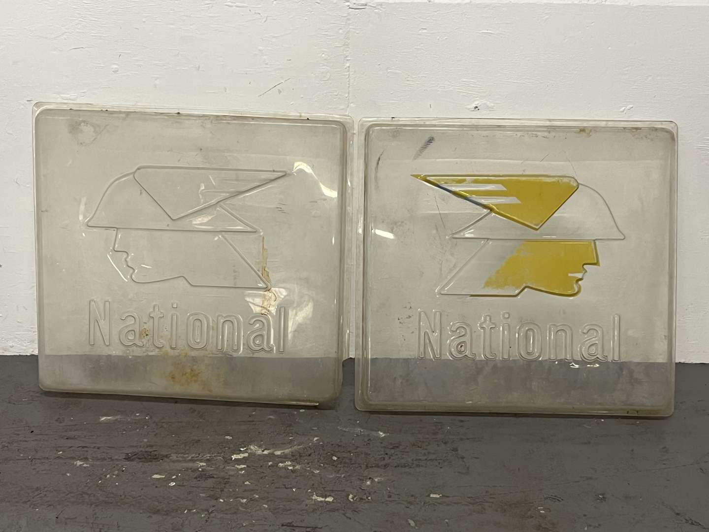 <p>Two National Benzole Petrol Pump Signs</p>