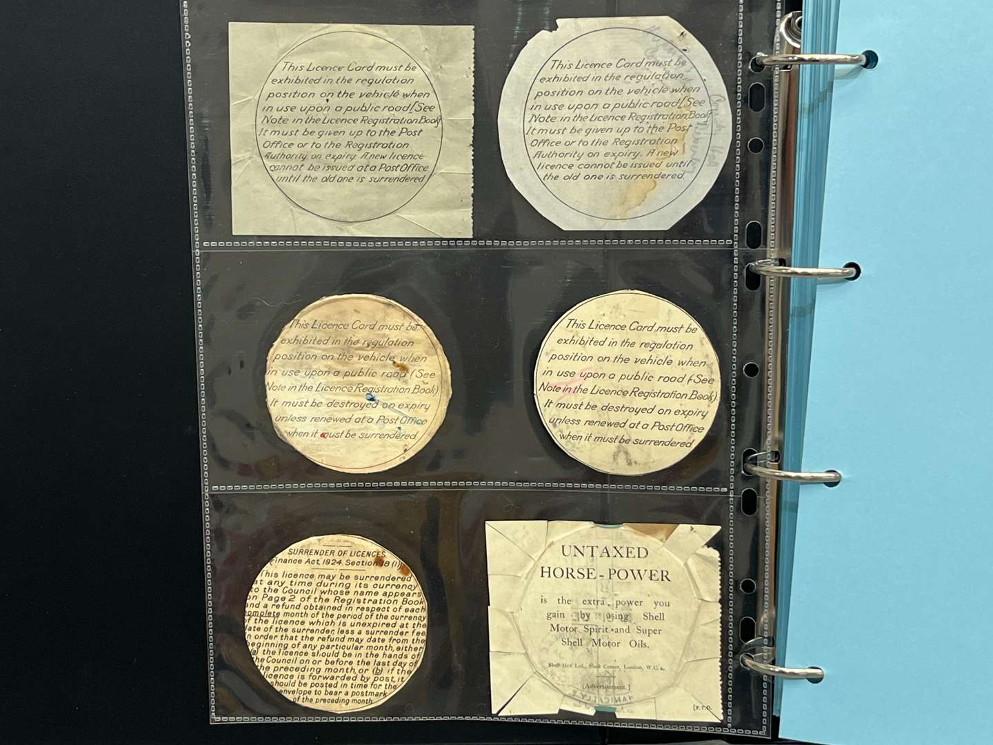 <p>Folder of Vehicle Tax Discs from 1921 - 2015 Disc For Every Year</p>