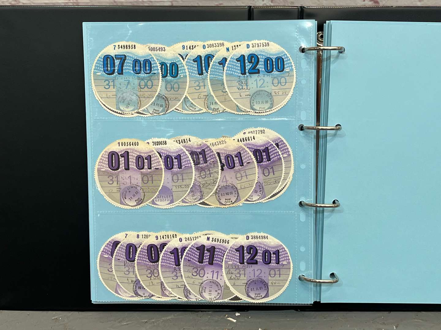 <p>Folder of Vehicle Tax Discs from 1921 - 2015 Disc For Every Year</p>