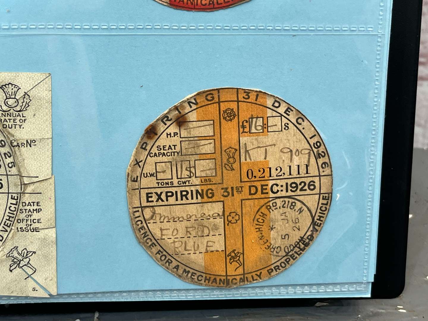 <p>Folder of Vehicle Tax Discs from 1921 - 2015 Disc For Every Year</p>