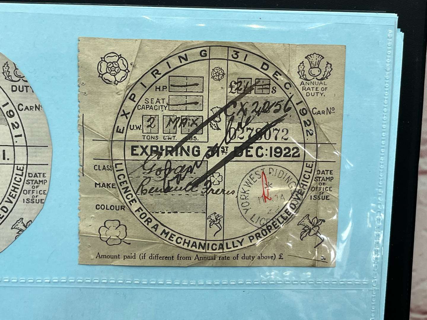 <p>Folder of Vehicle Tax Discs from 1921 - 2015 Disc For Every Year</p>