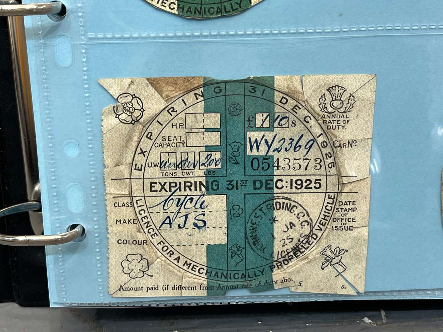 <p>Folder of Vehicle Tax Discs from 1921 - 2015 Disc For Every Year</p>